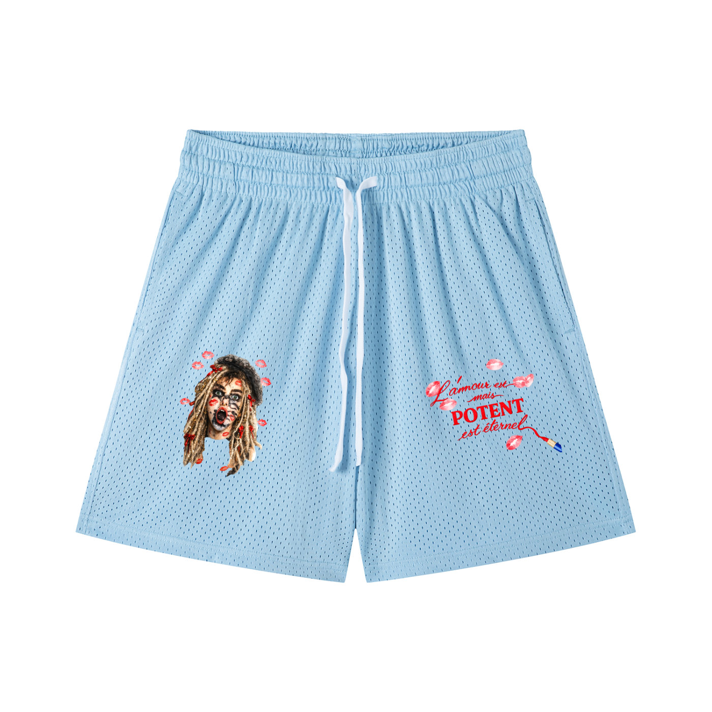 Mesh Drawstring Shorts