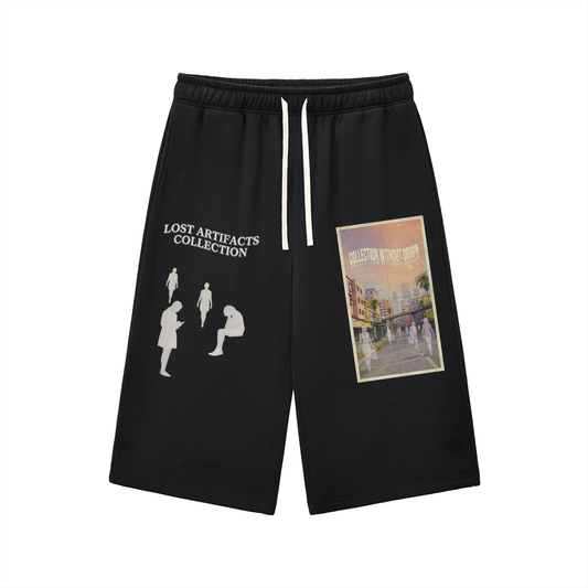 Relaxed Drawstring Three-quarter Sweatpants