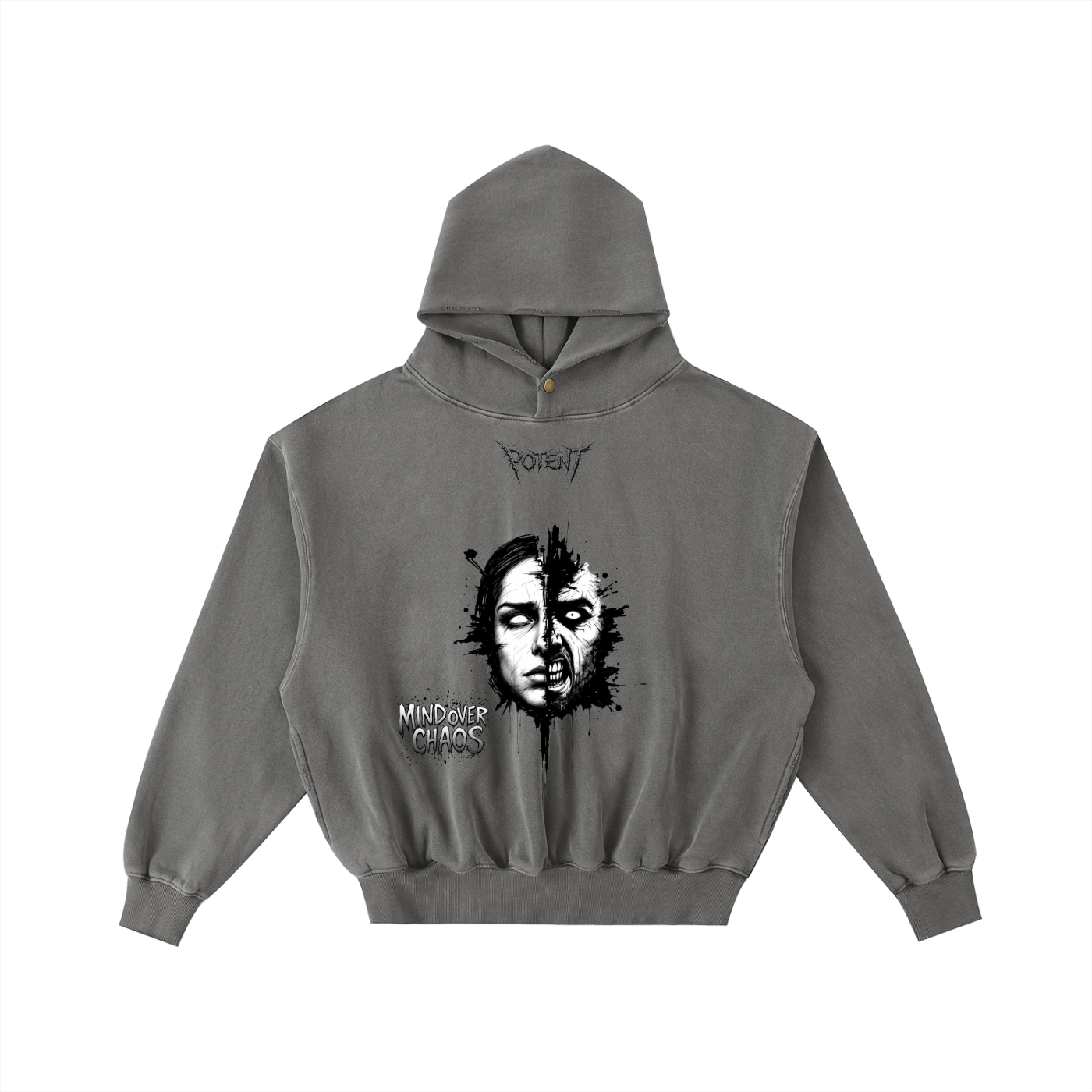 Frayed Enzyme Washed Fleece Hoodie 350 GSM