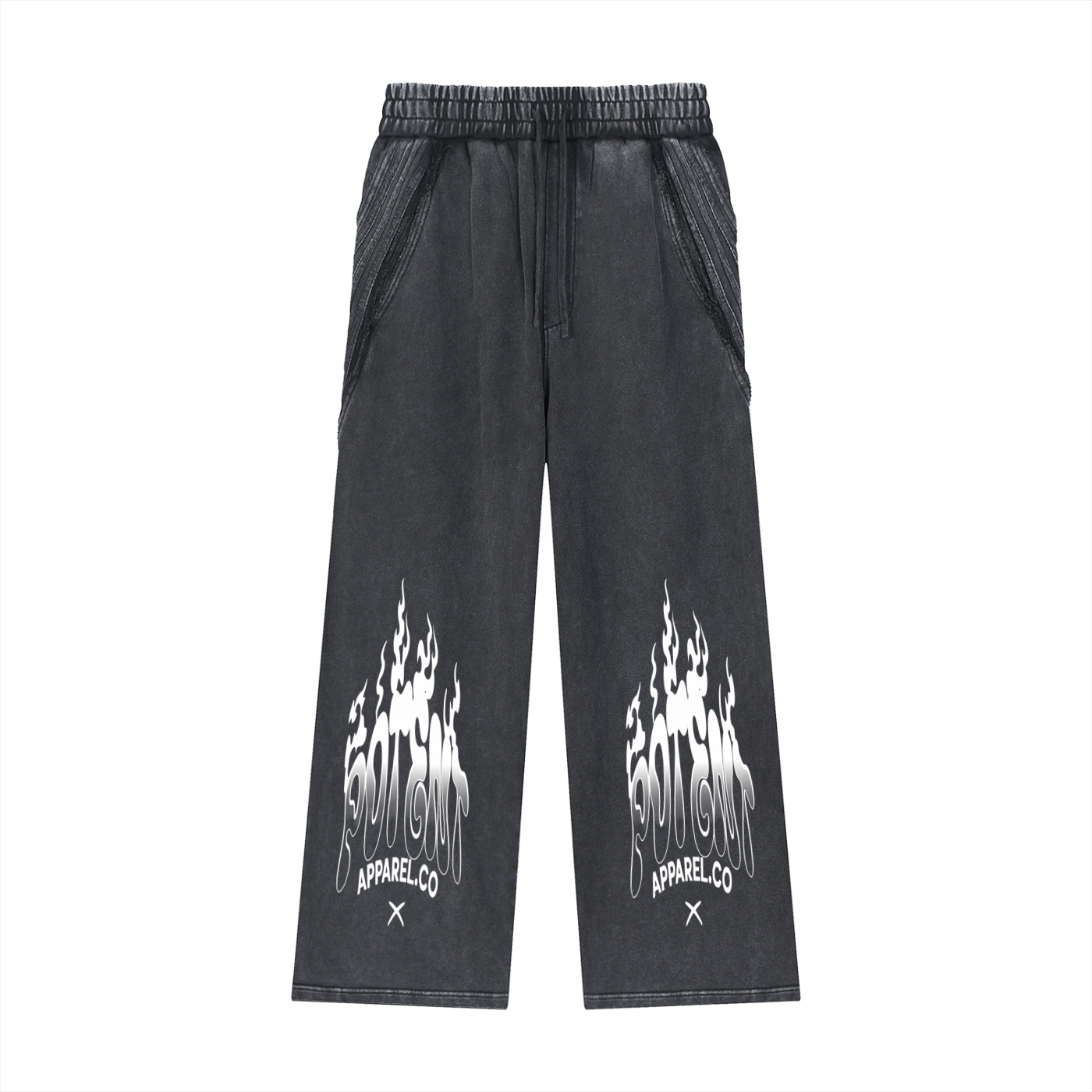 Snow Washed Tape Raw Edge Sweatpants
