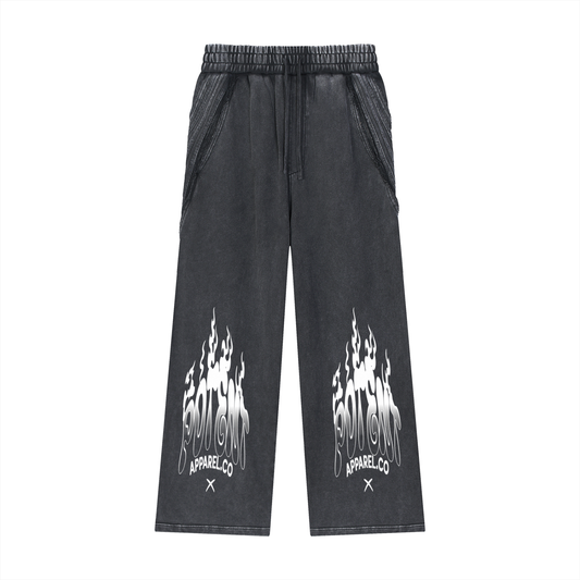 Snow Washed Tape Raw Edge Sweatpants
