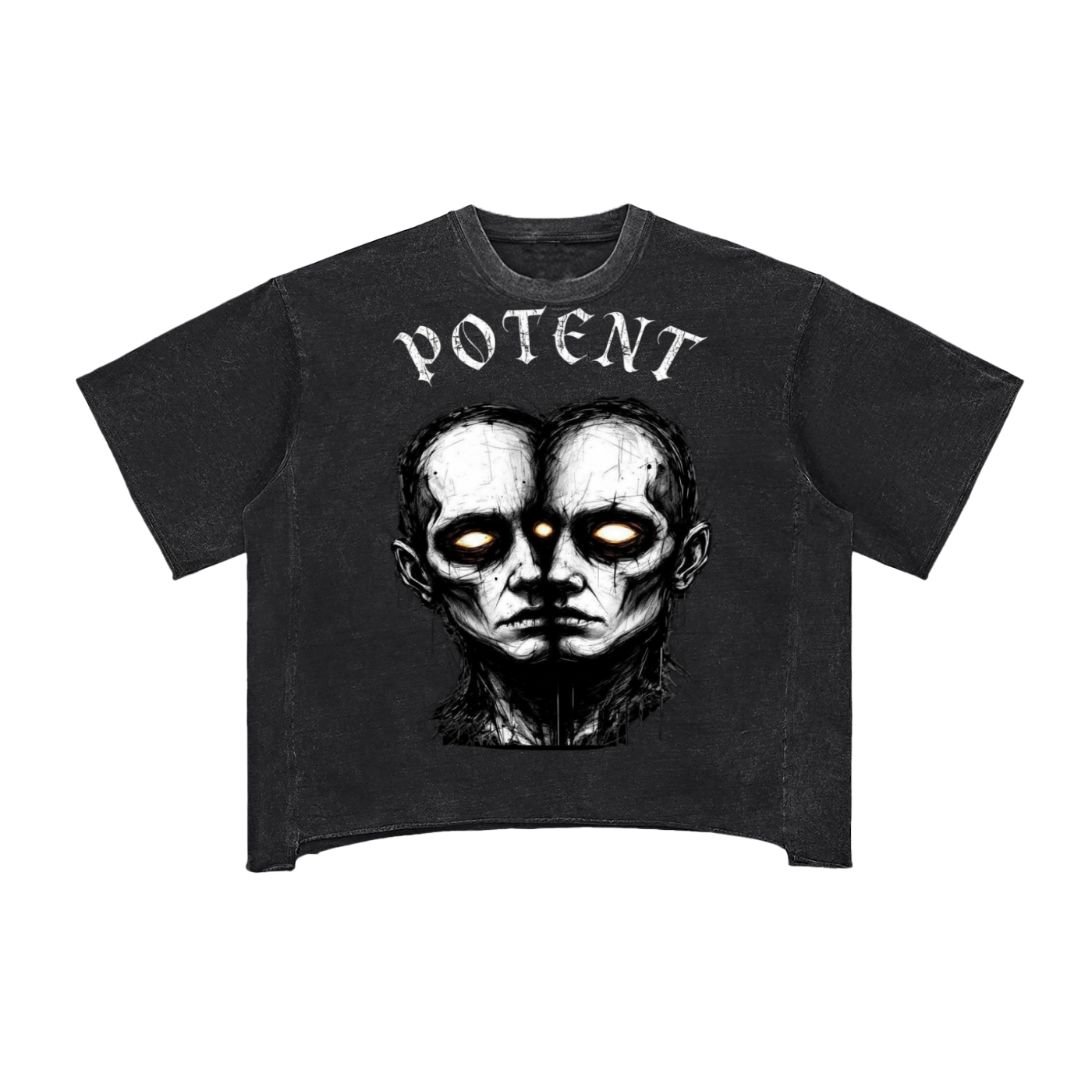 Raw Edge Snow Washed Boxy T-Shirt