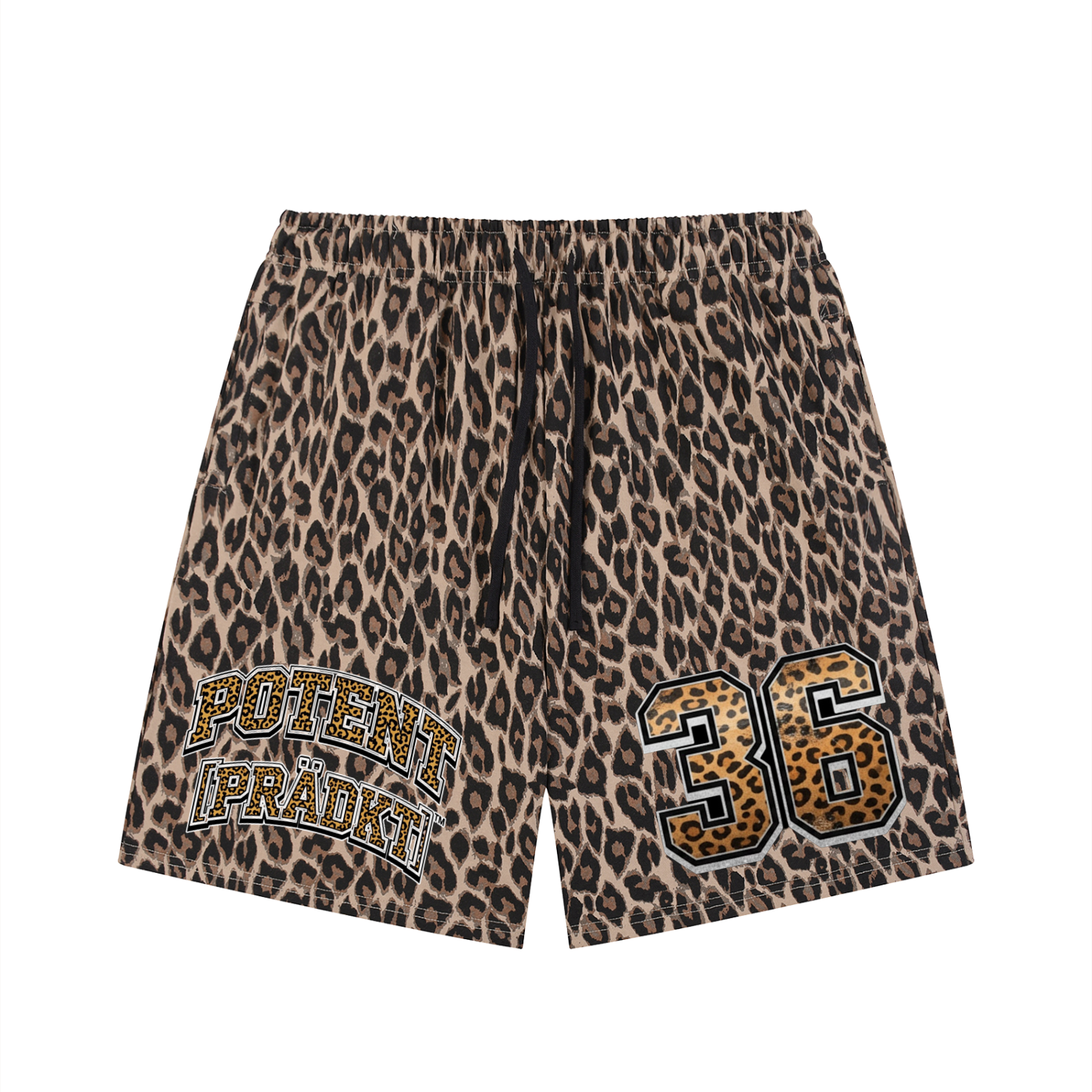 Unisex Heavyweight Leopard Drawstring Shorts