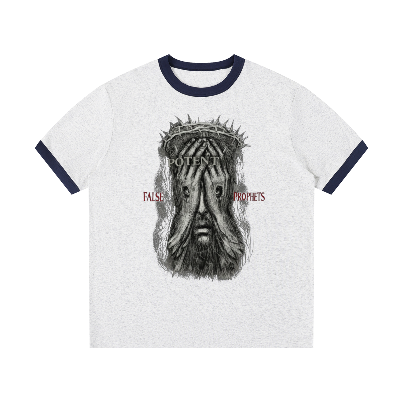Contrast Edge Ribbed Crewneck T-Shirt