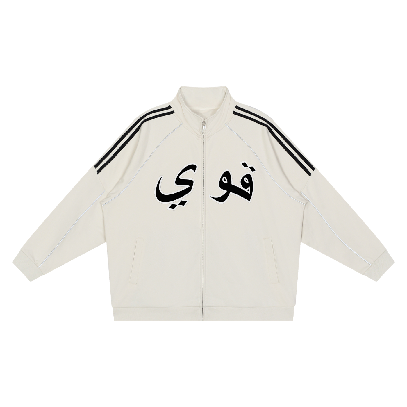 Reflection Striped Raglan Sleeve  Jacket