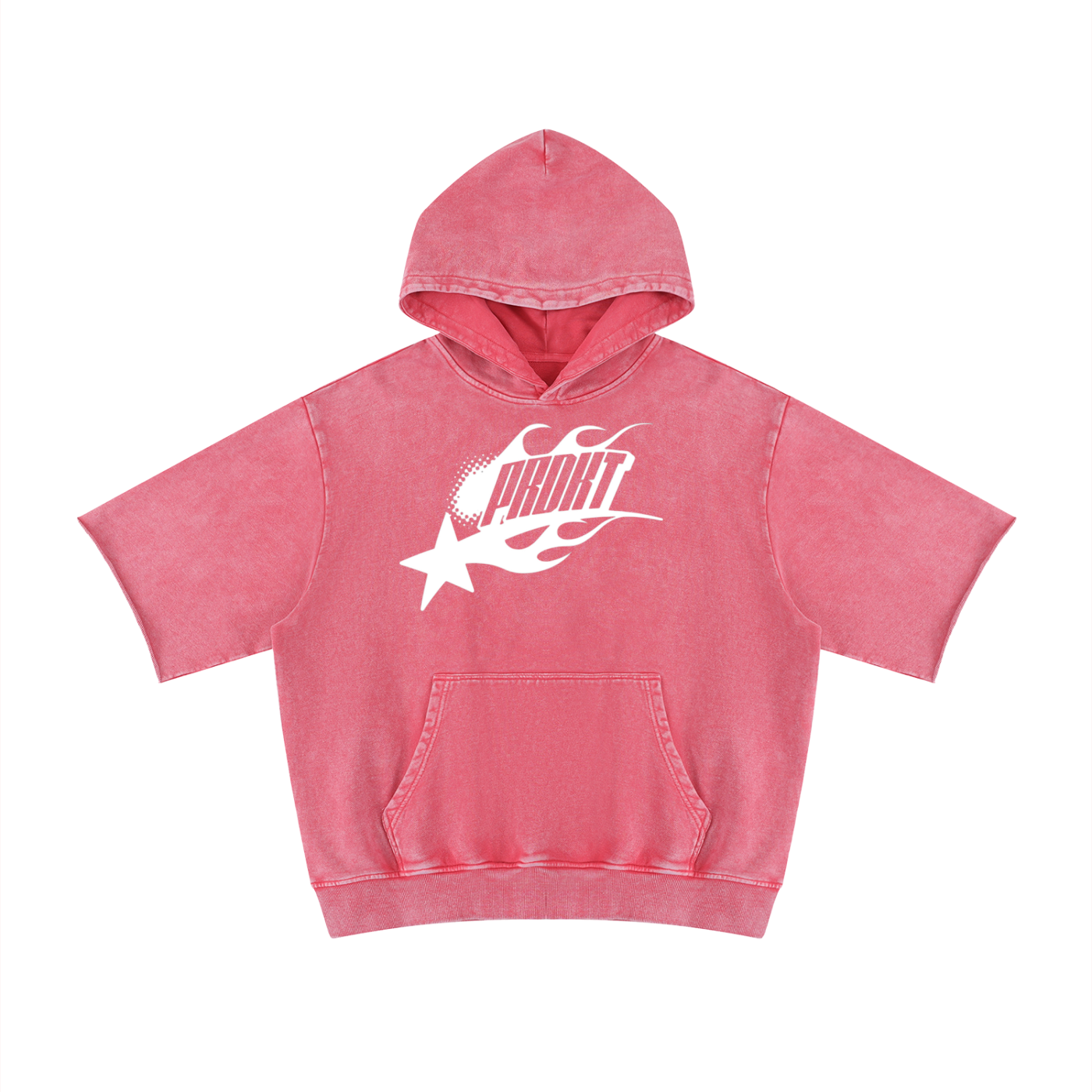 Unisex Mineral Wash Short Sleeve Hoodie