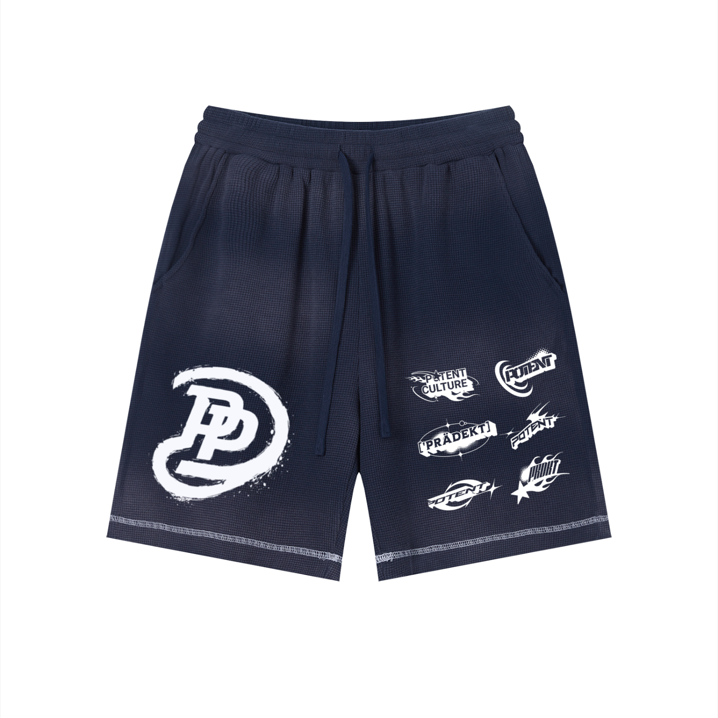 Unisex Sunfade Waffle Raw Hem Shorts