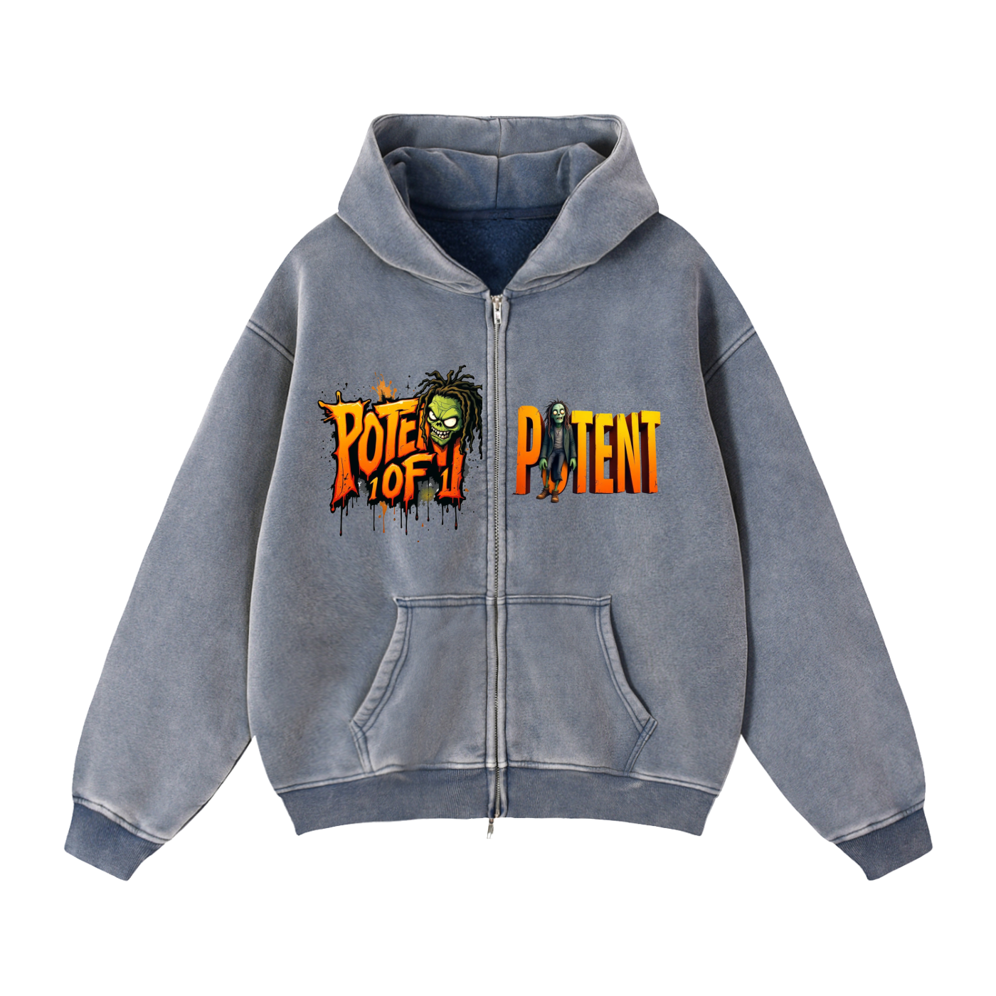 Zip-Through Boxy Fleece Hoodie 355 GSM