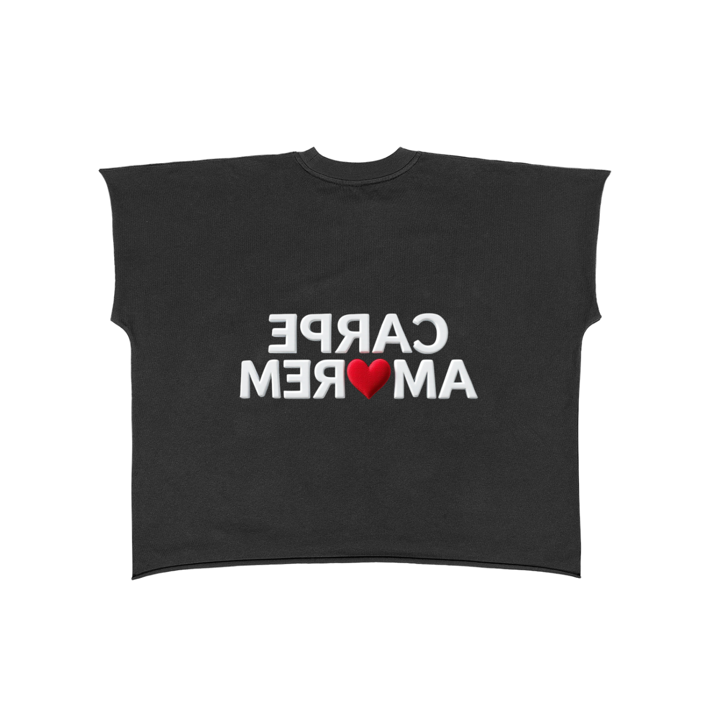 Raw Edge Boxy Non-Shrink T-Shirt