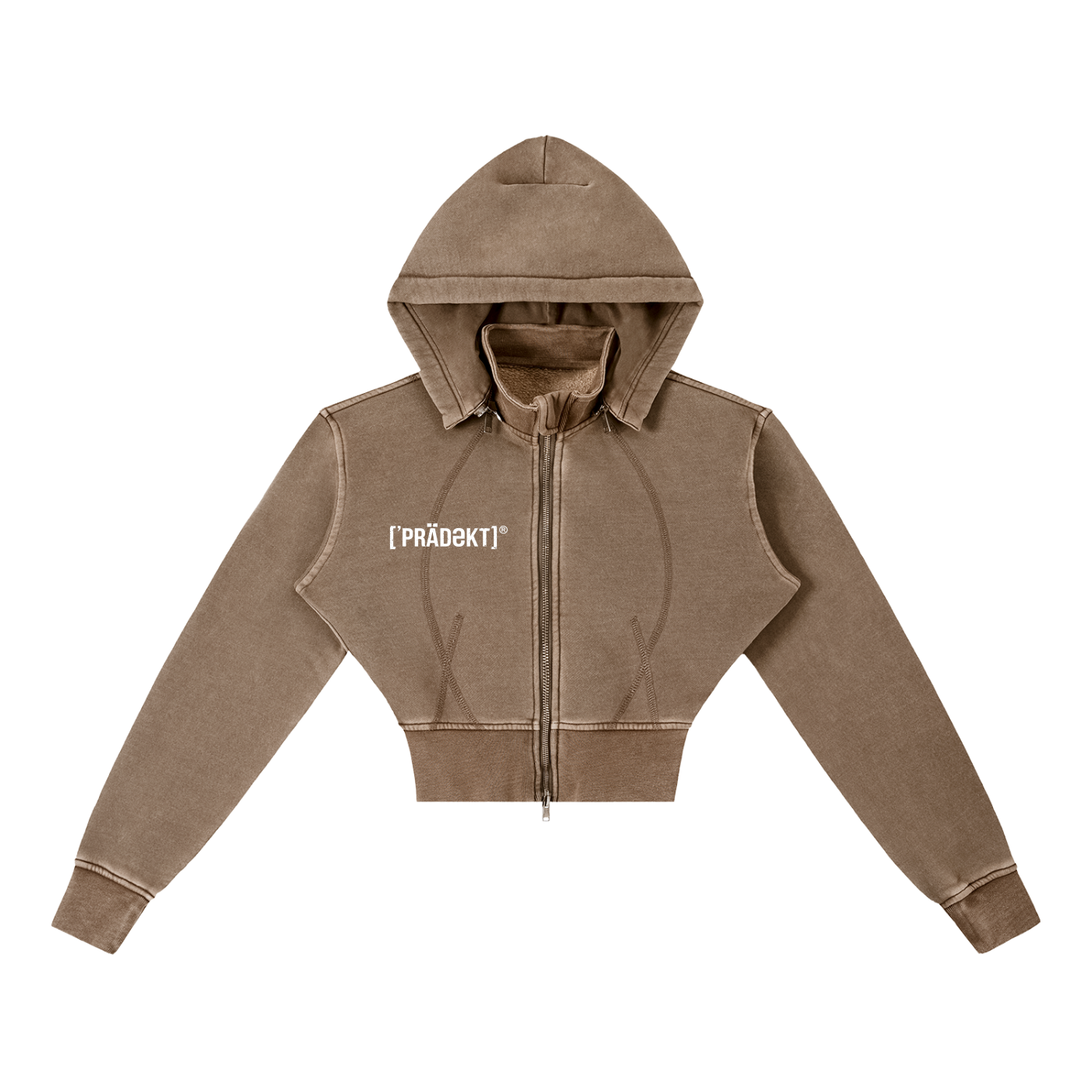 Vintage Washed Cropped Fleece Hoodie