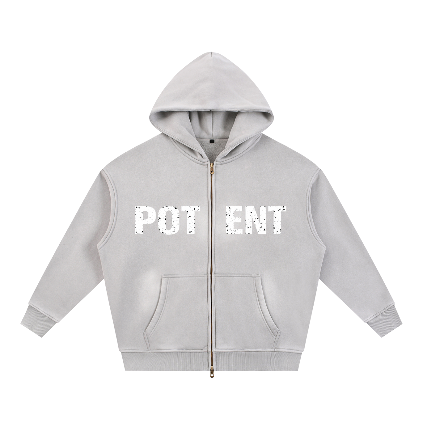 Sunfade Two-way Zipper Boxy Fleece Hoodie