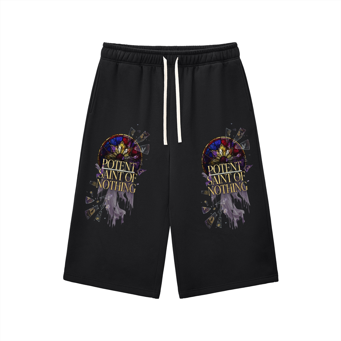Relaxed Drawstring Three-quarter Sweatpants