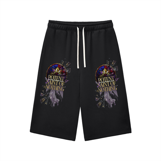 Relaxed Drawstring Three-quarter Sweatpants