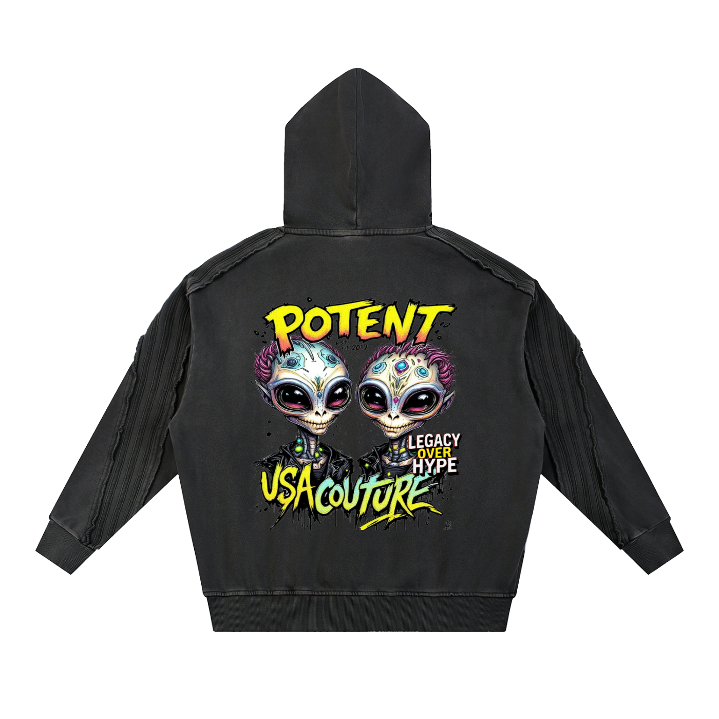 Snow Washed Tape Raw Edge Hoodie 420 GSM