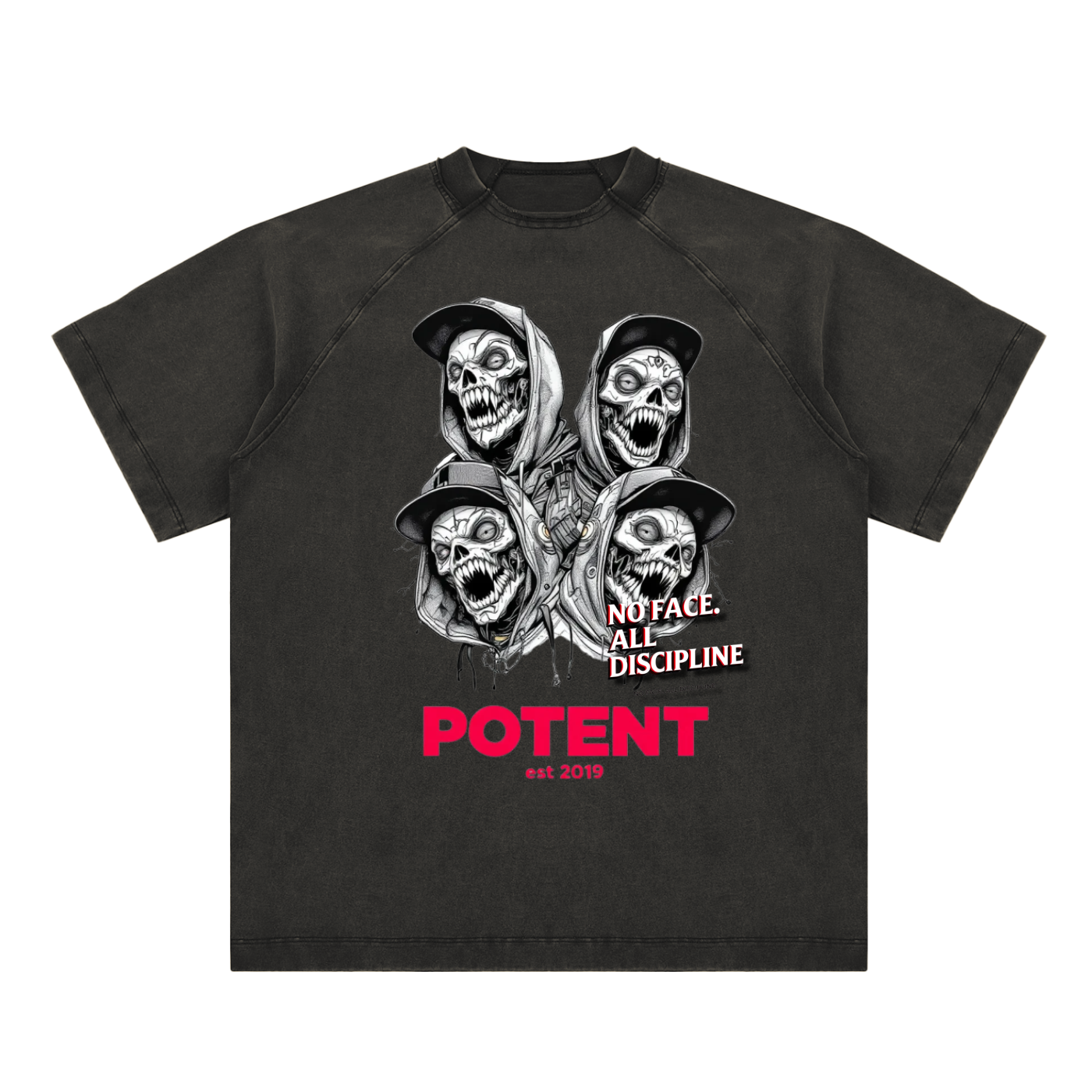 Vintage Washed Raglan Cotton T-Shirt