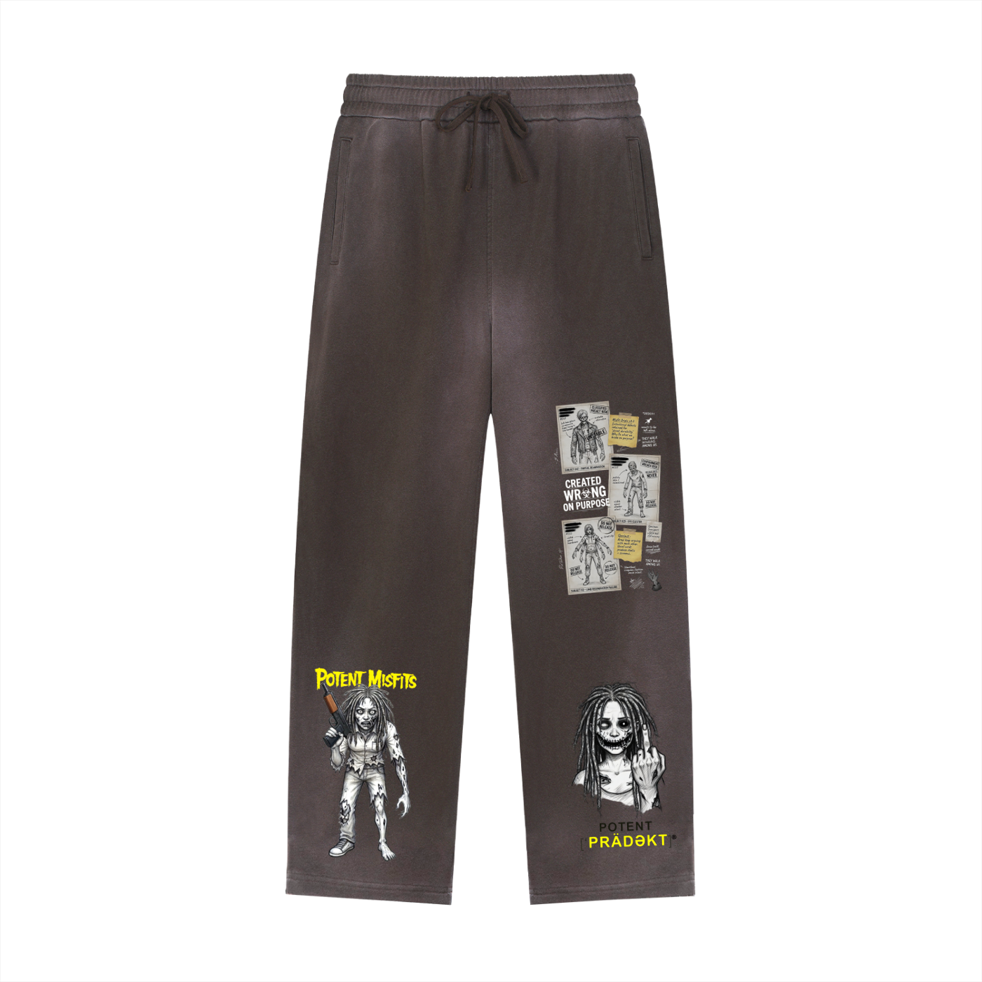 Sun Fade Raw Edge Straight-Leg Sweatpants