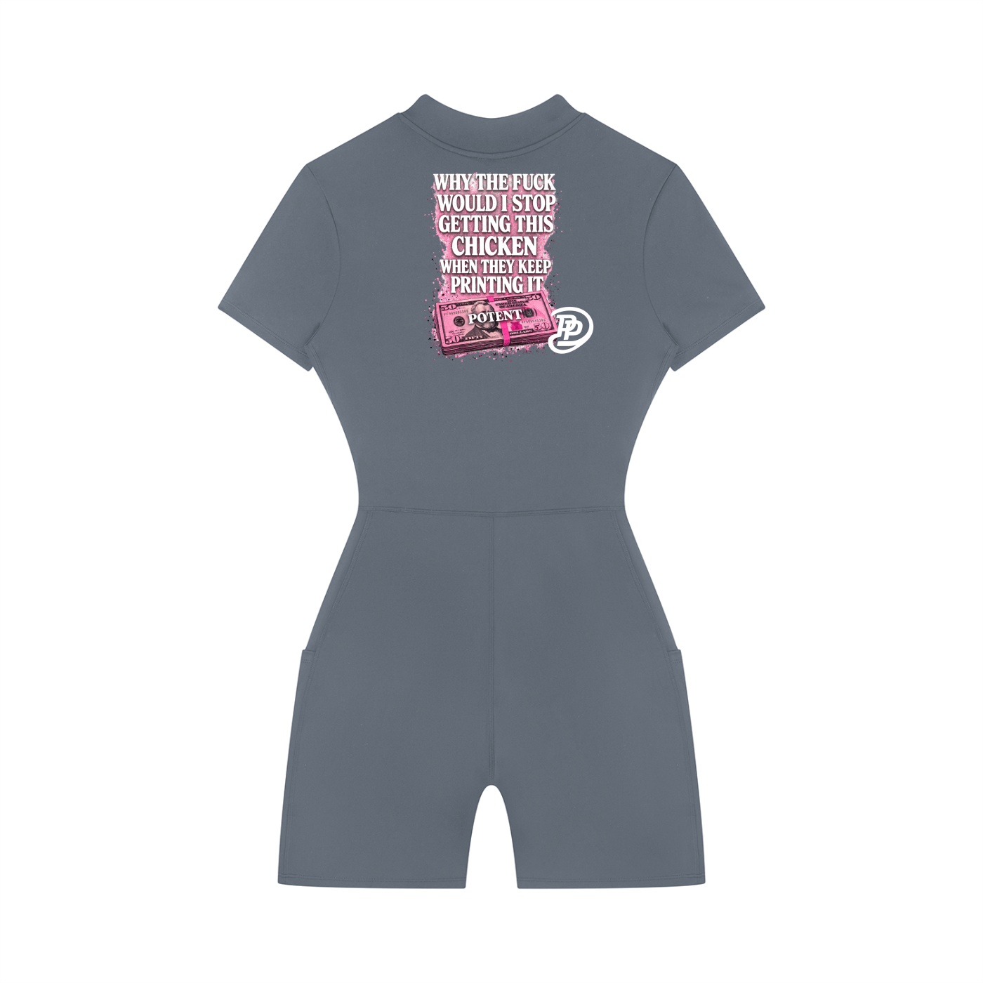 Women's Quarter-Zip Short Sleeve Romper