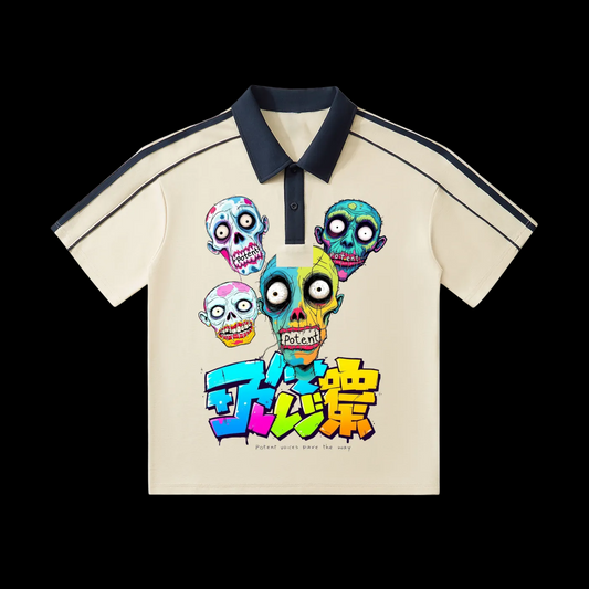 Contrast Collar Short-Sleeve Polo Shirt