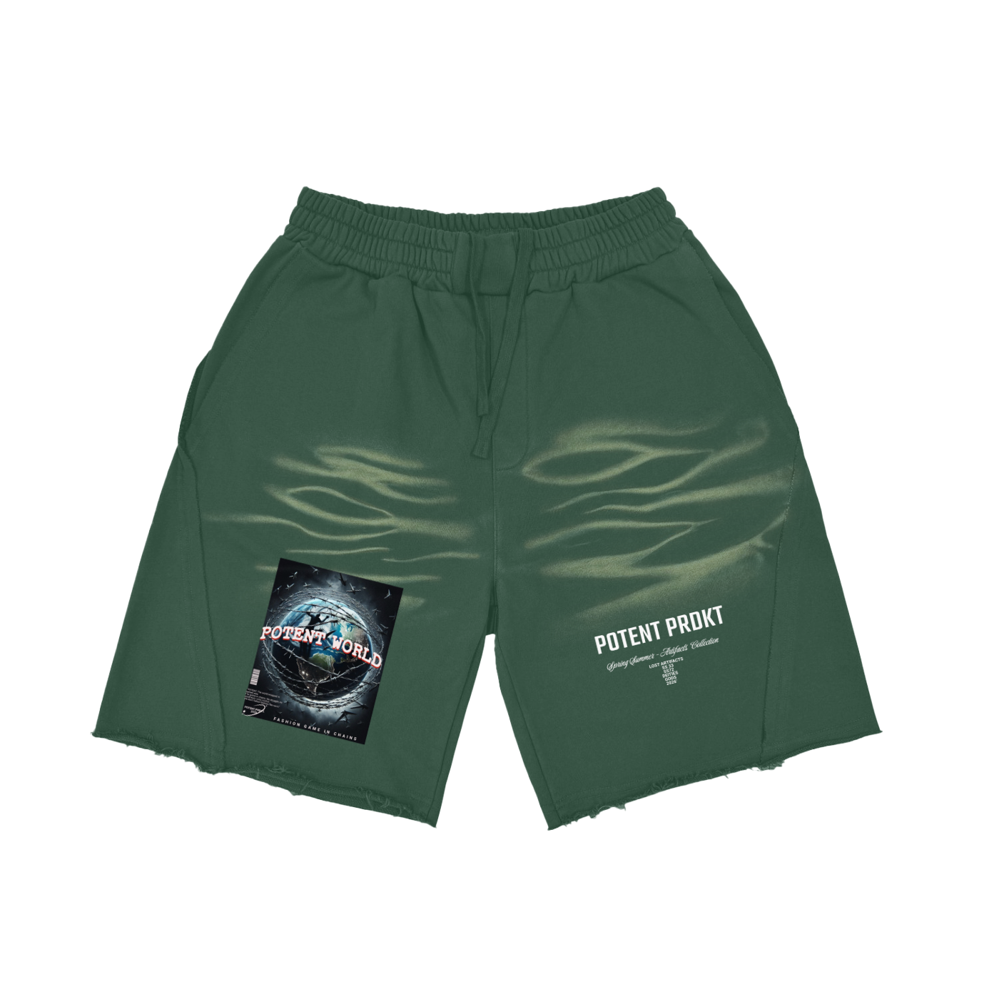 Vintage Washed Tiger Stripes Short Pants