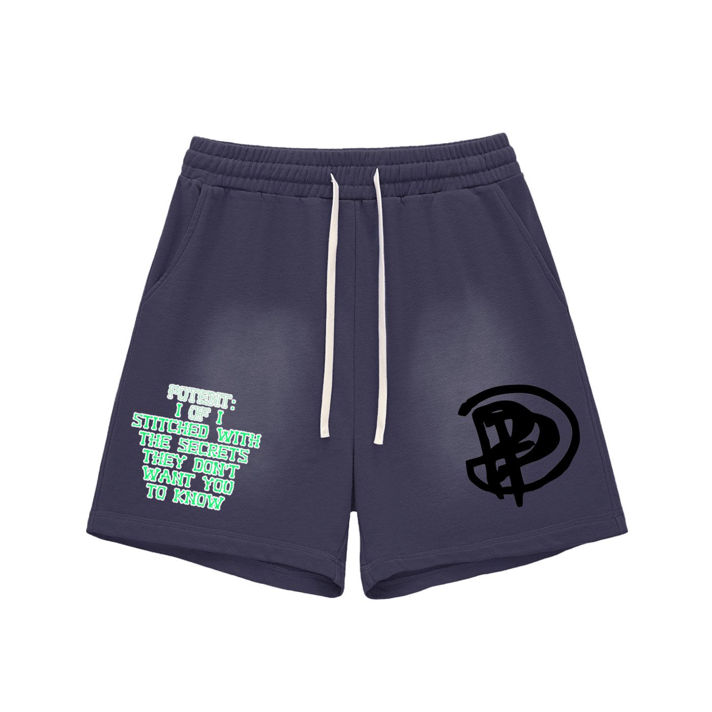 Sun Fade Raw Edge Cotton Shorts