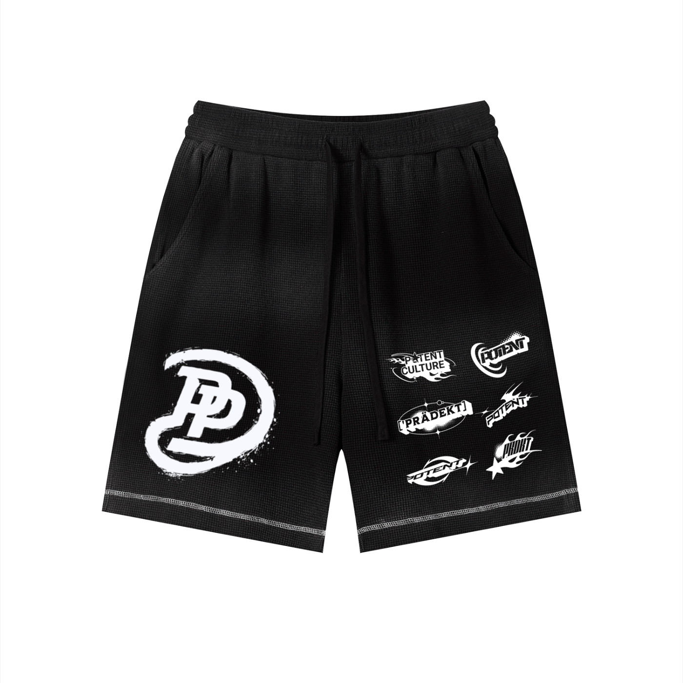 Unisex Sunfade Waffle Raw Hem Shorts