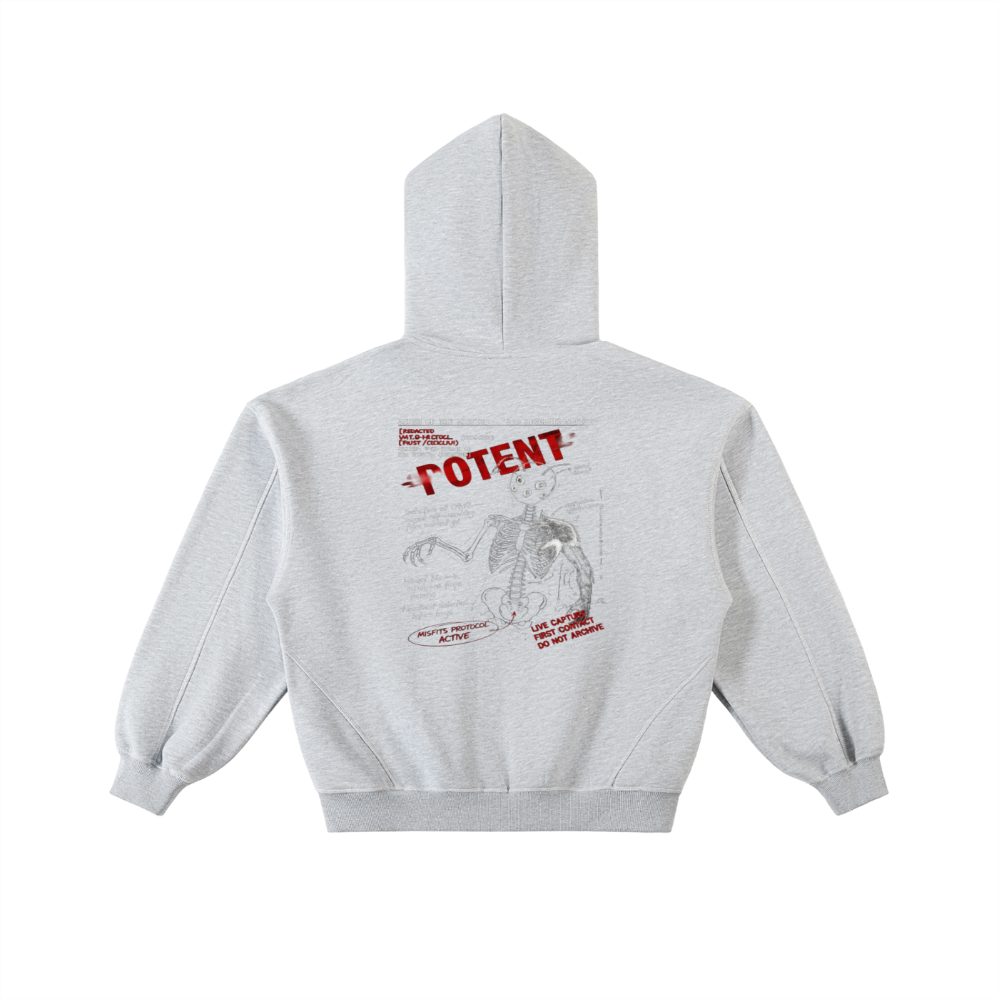 Contrast-Stitched Boxy Fleece Zip Hoodie