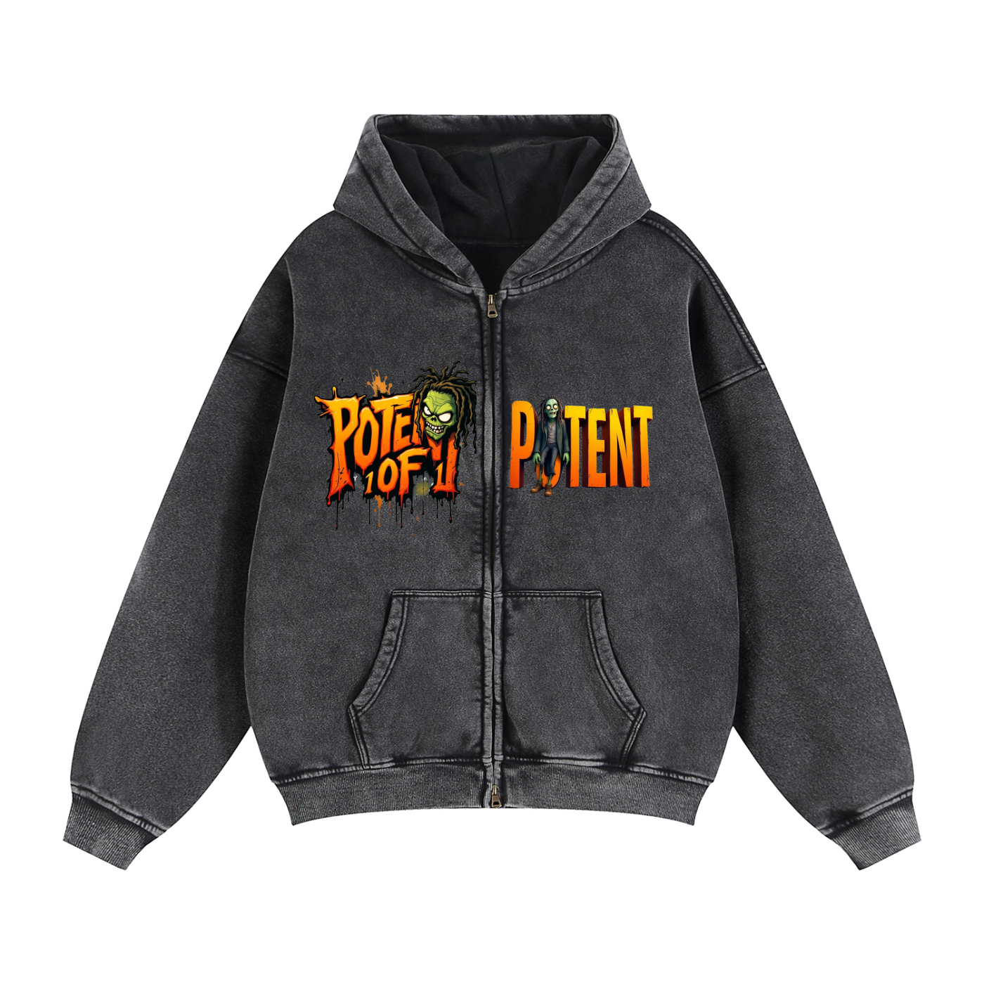 Zip-Through Boxy Fleece Hoodie 355 GSM