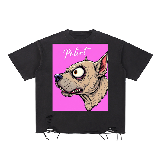 Snow Washed Raw-Hem T-Shirt