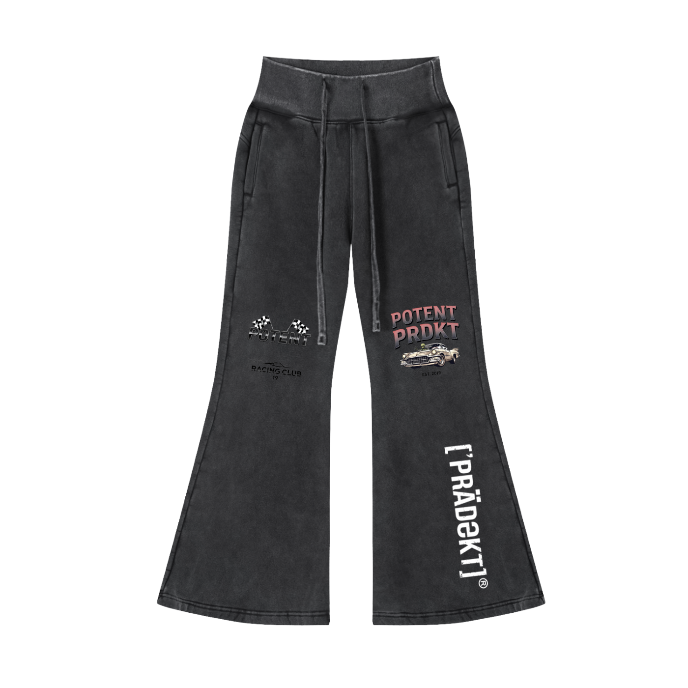 Vintage Washed Flared Fleece Pants