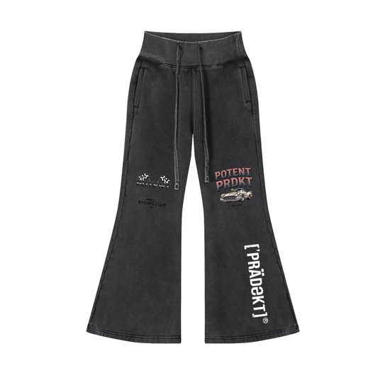 Vintage Washed Flared Fleece Pants