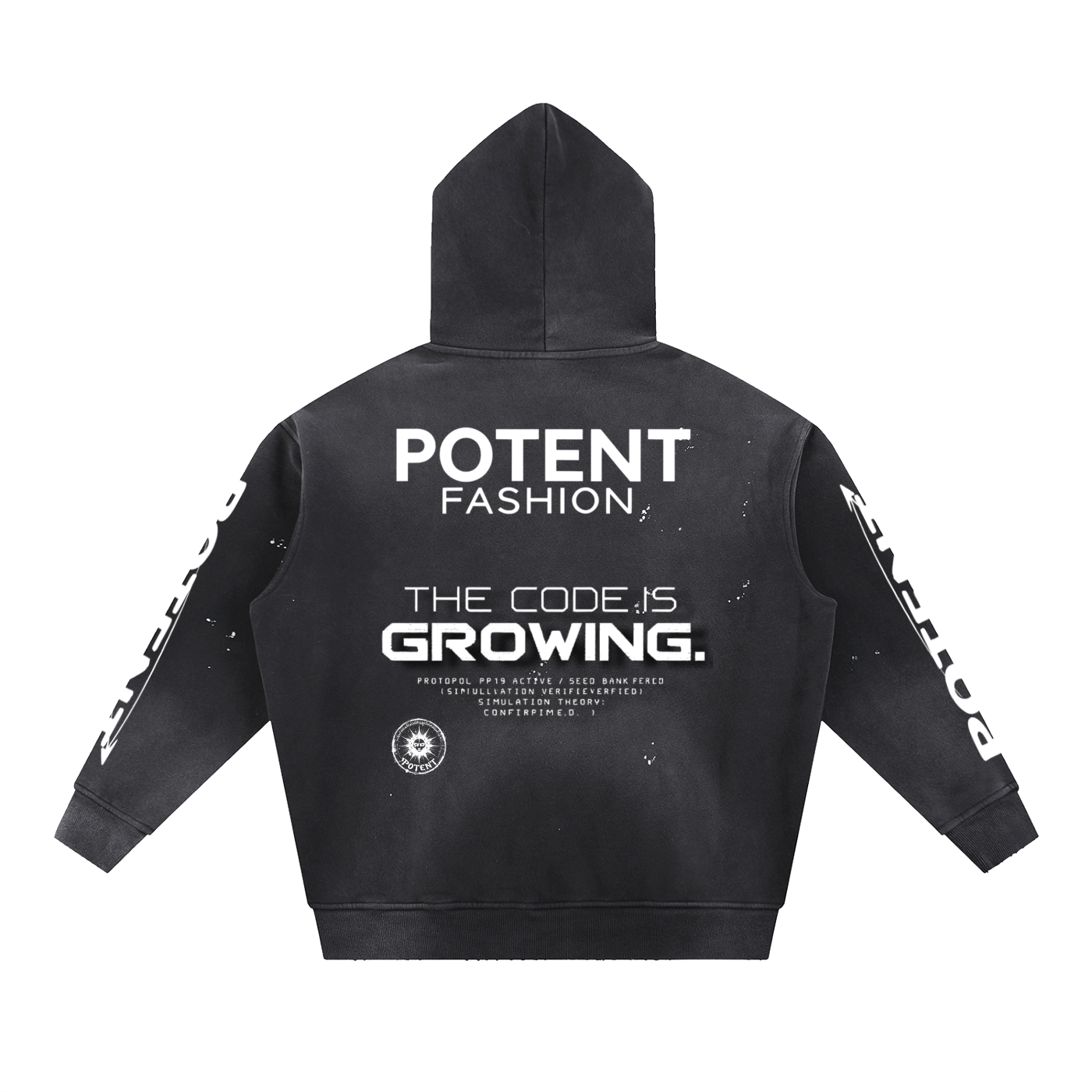 Vintage Washed Frayed Fleece Hoodie 360 GSM