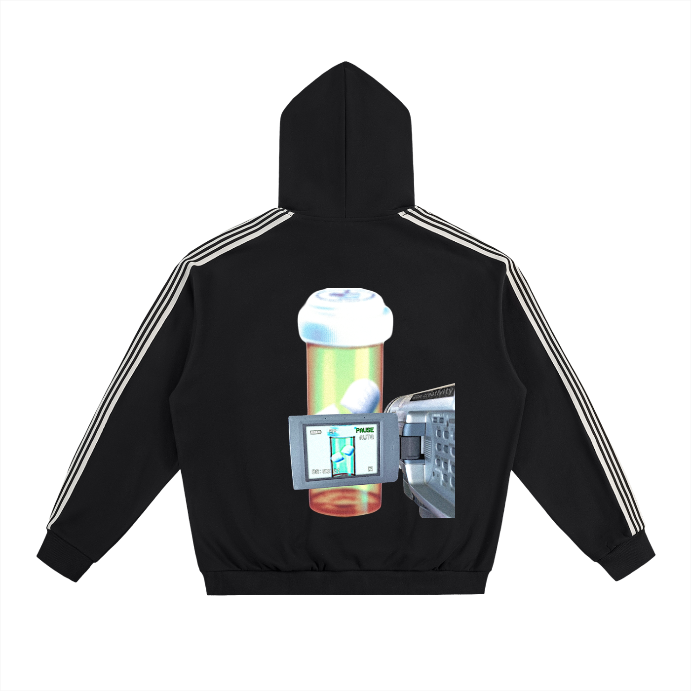 Side Stripe Drop-Shoulder Hoodie