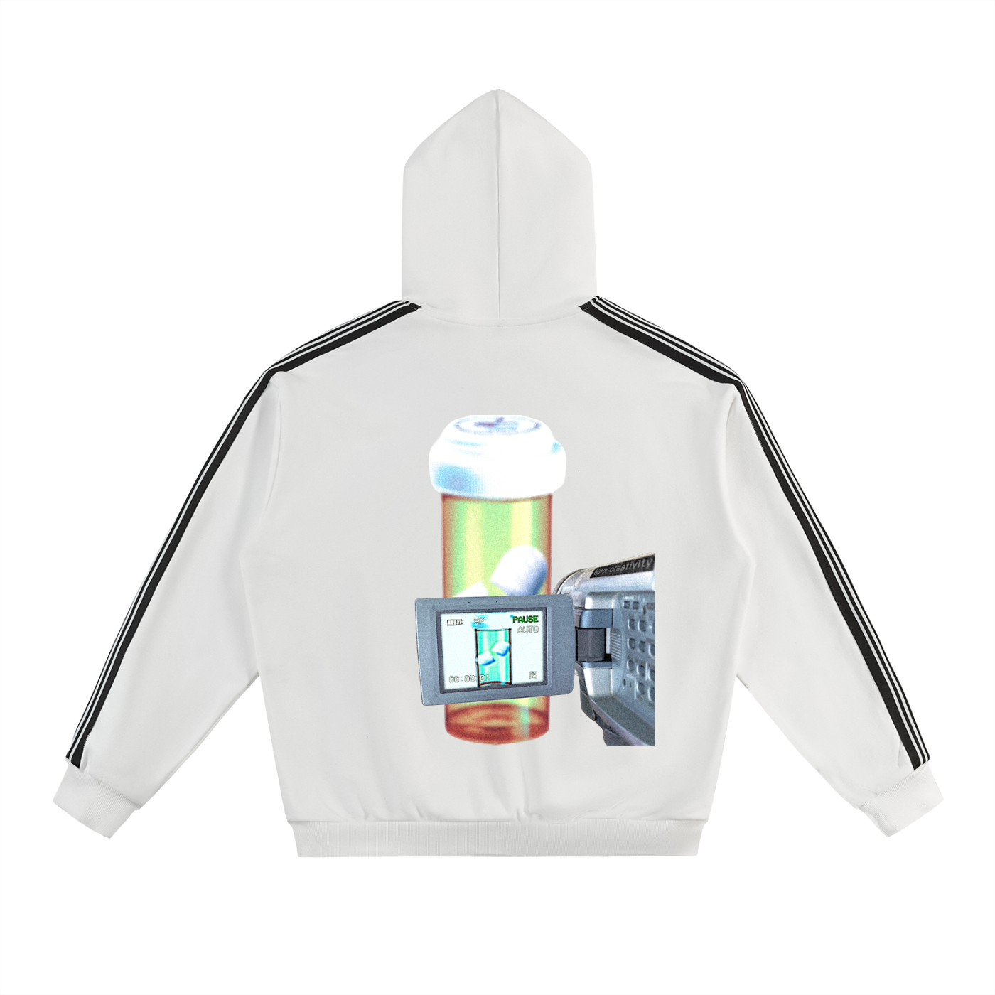 Side Stripe Drop-Shoulder Hoodie