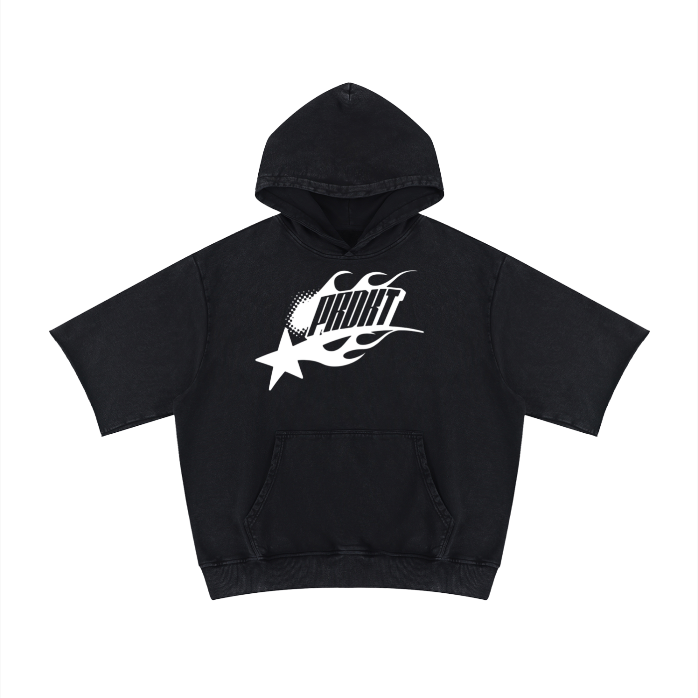 Unisex Mineral Wash Short Sleeve Hoodie