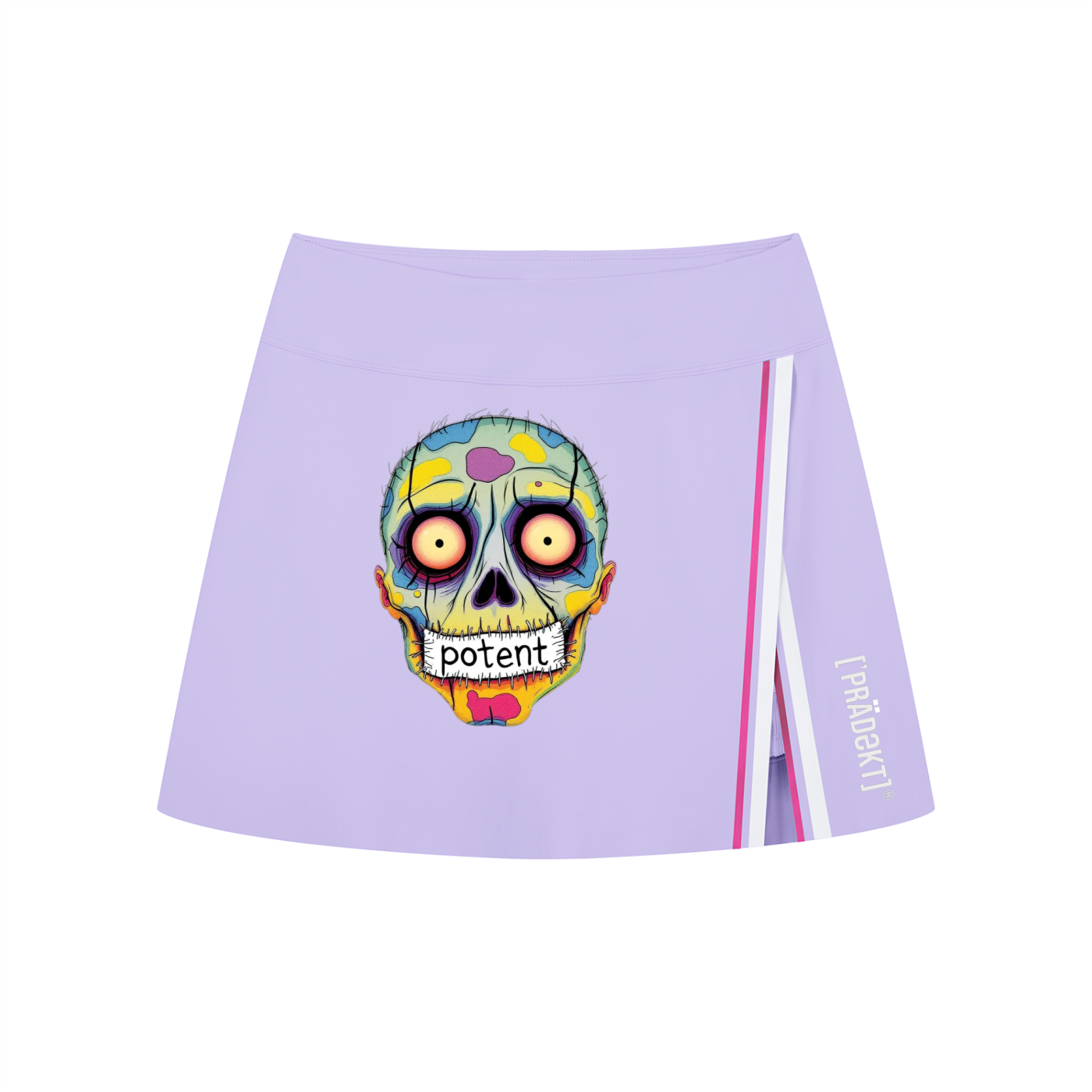 Women's A-Line Contrast Panel Slit Skirt