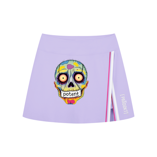 Women's A-Line Contrast Panel Slit Skirt