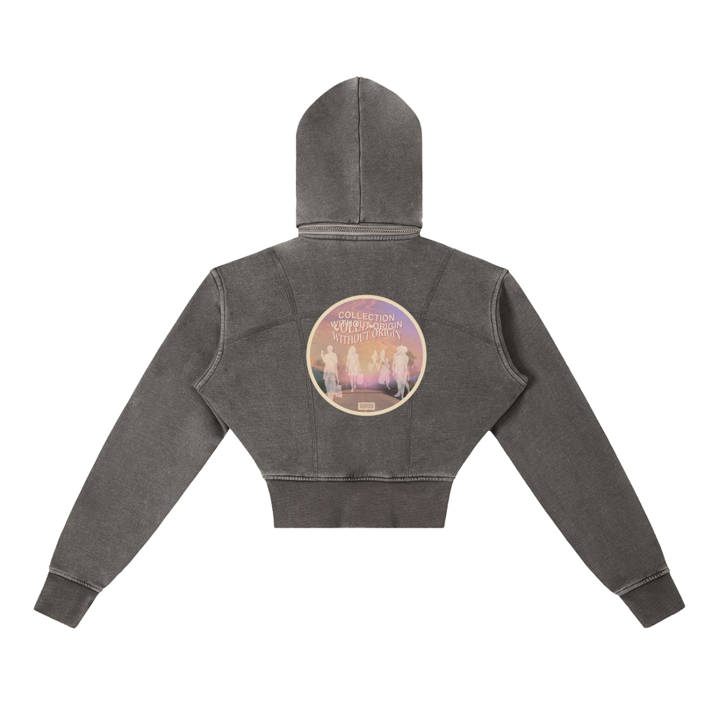 Vintage Washed Cropped Fleece Hoodie