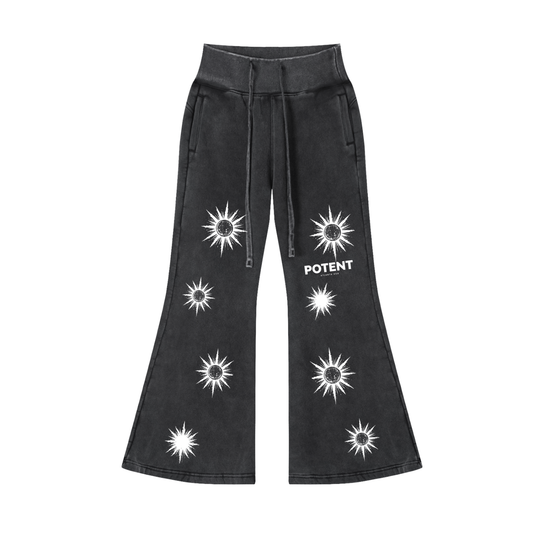 Vintage Washed Flared Fleece Pants
