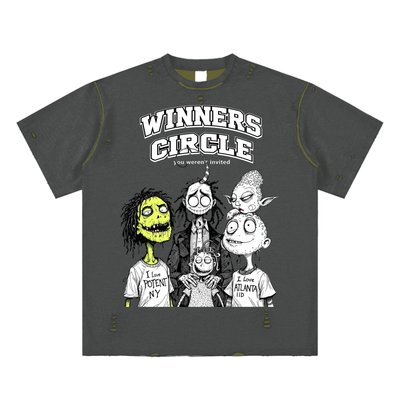 Hand-frayed Reversible T-shirt