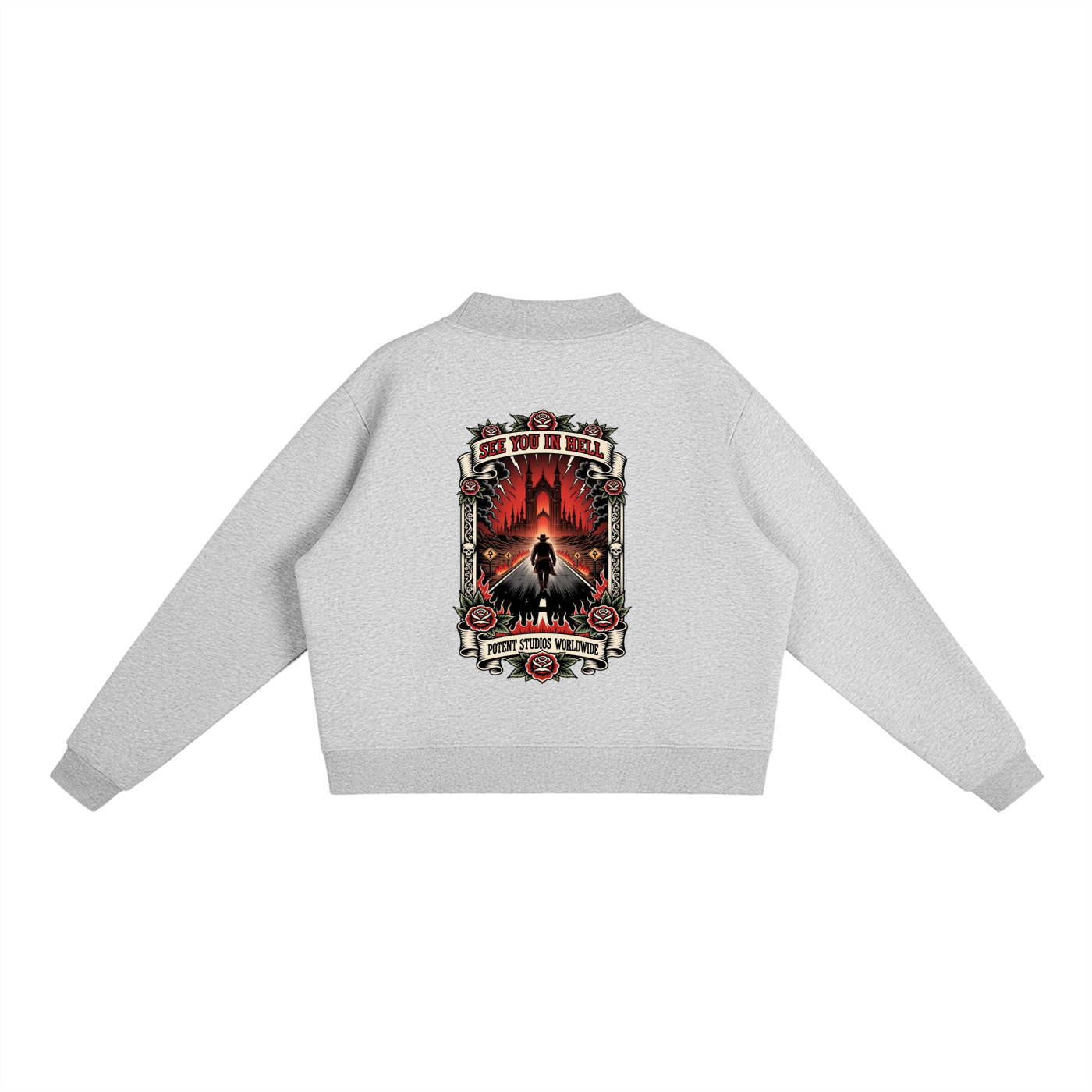 Essential Fleece Mock-Neck Crew Sweatshirt