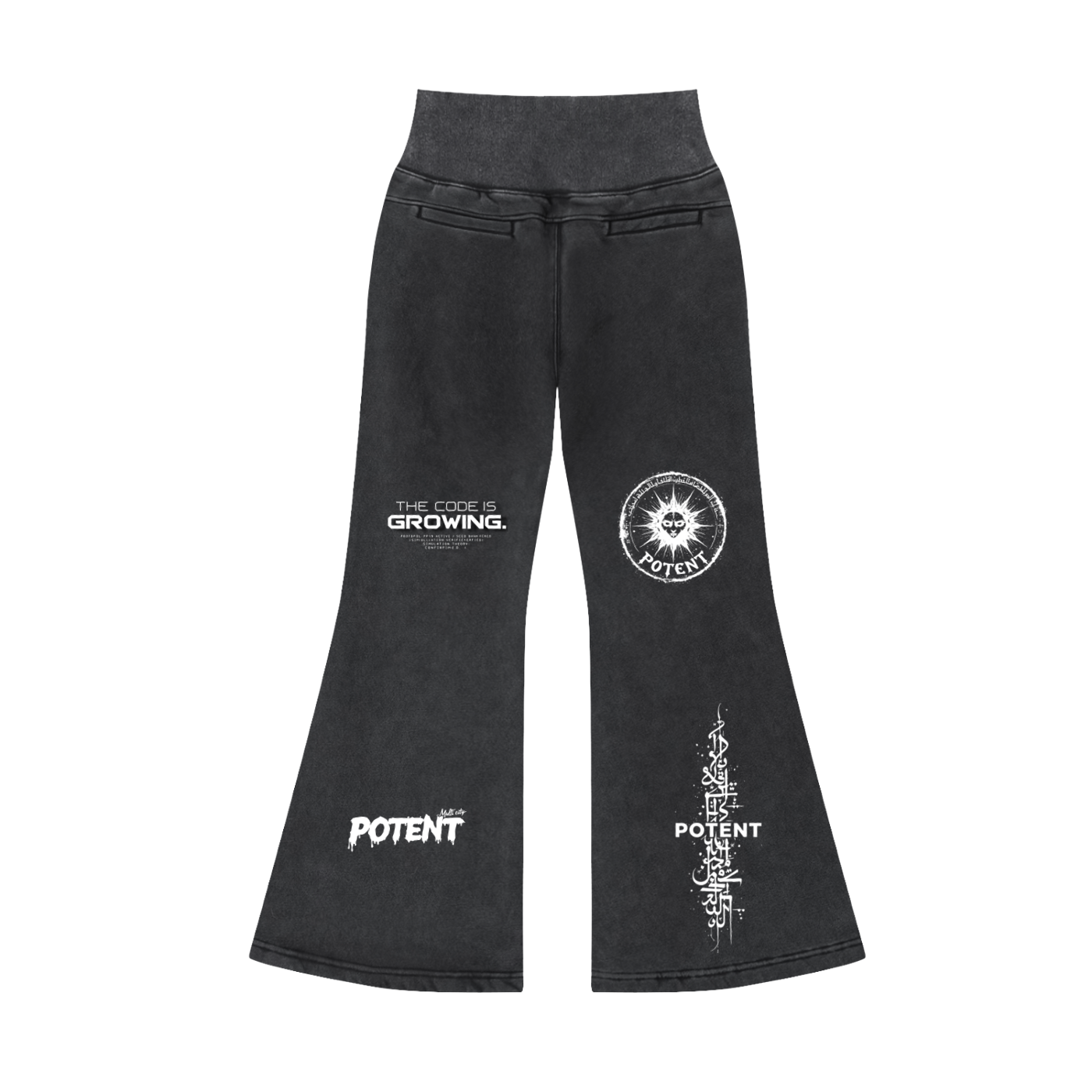 Vintage Washed Flared Fleece Pants