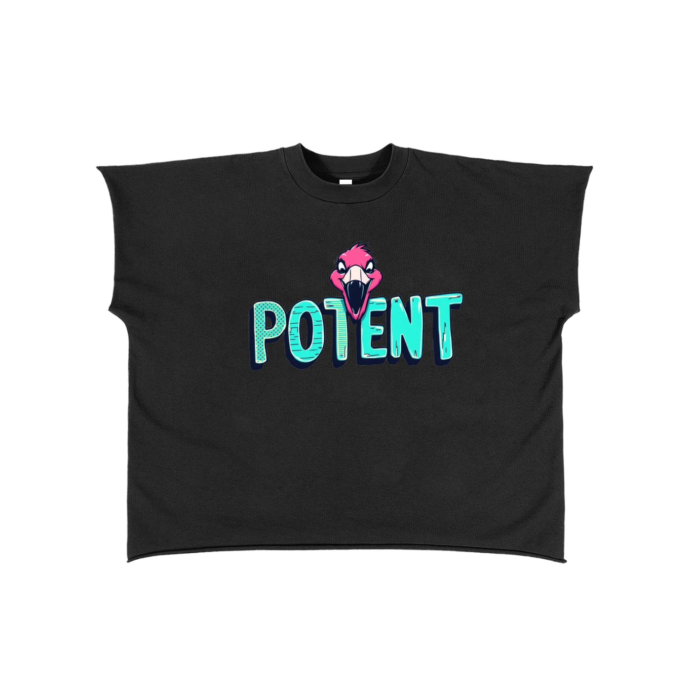 Raw Edge Boxy Non-Shrink T-Shirt