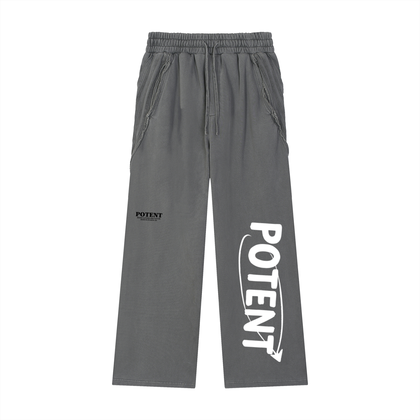 Snow Washed Tape Raw Edge Sweatpants