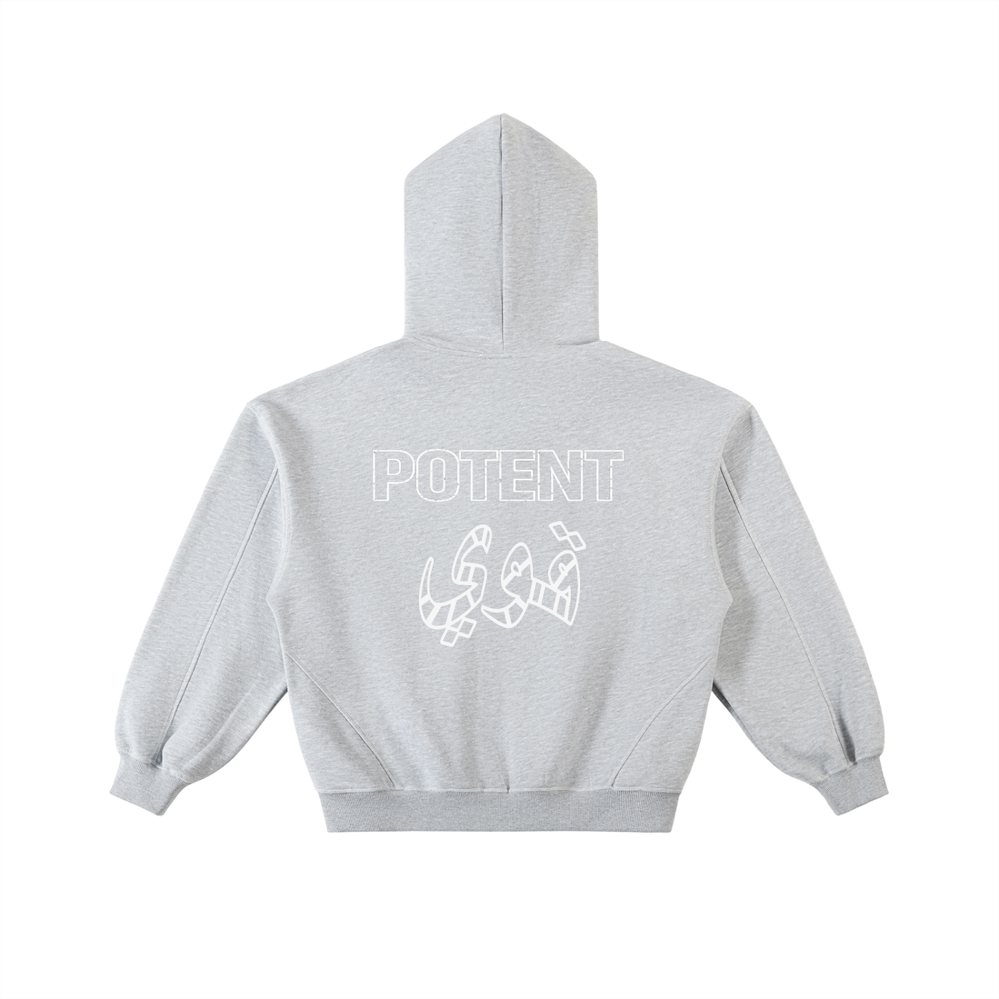 Contrast-Stitched Boxy Fleece Zip Hoodie