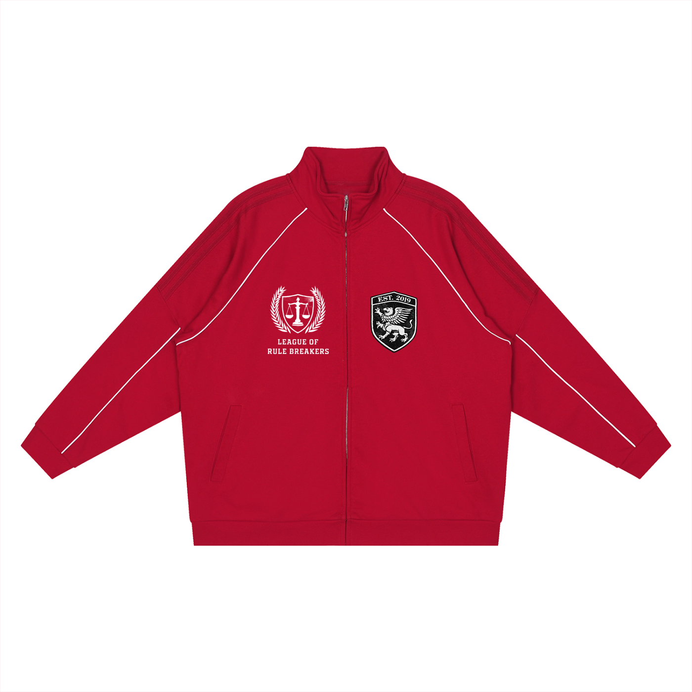 Reflection Striped Raglan Sleeve  Jacket