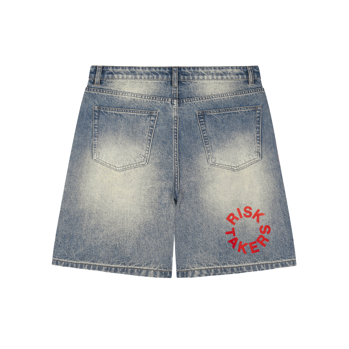 Faded Distressed Baggy Denim Shorts