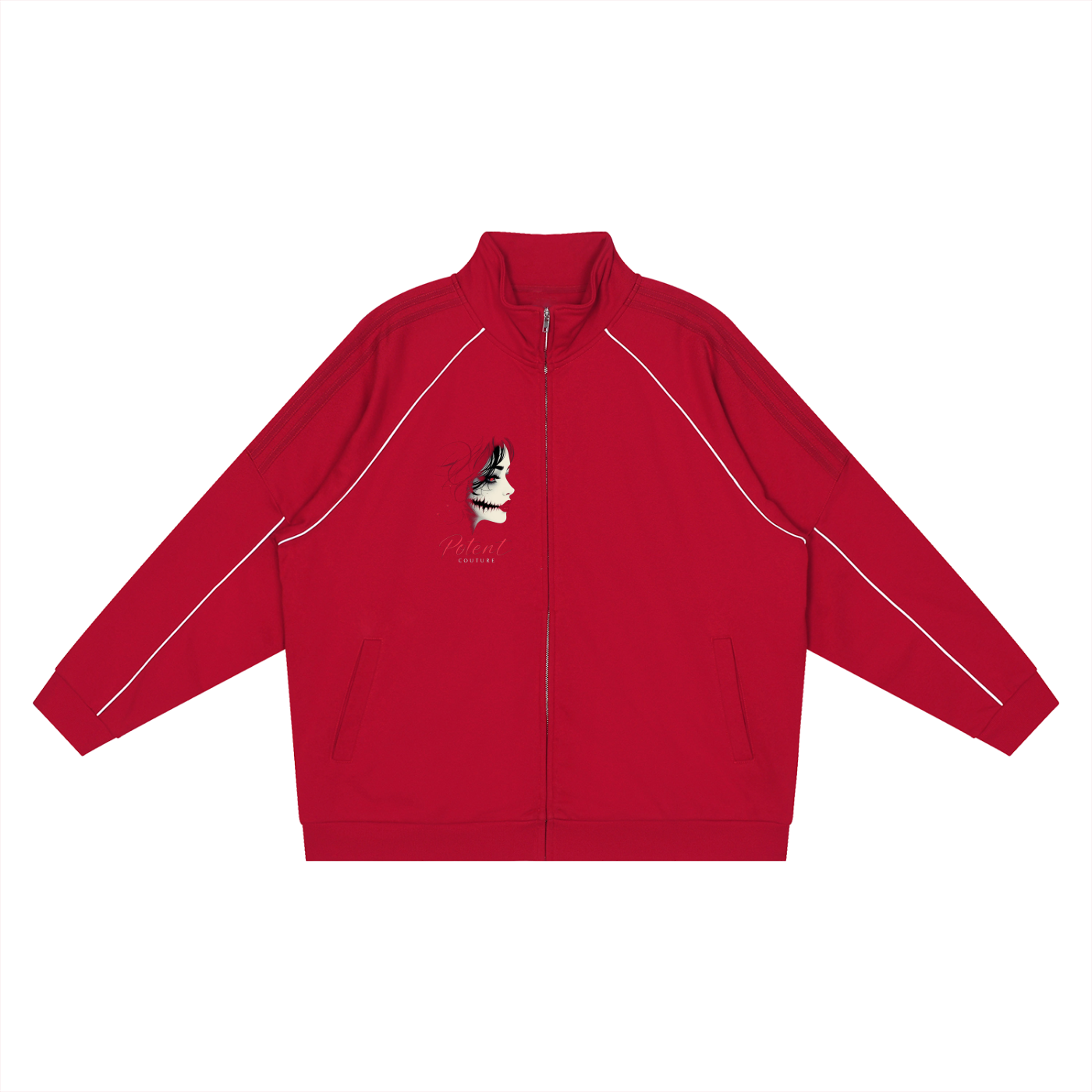 Reflection Striped Raglan Sleeve  Jacket