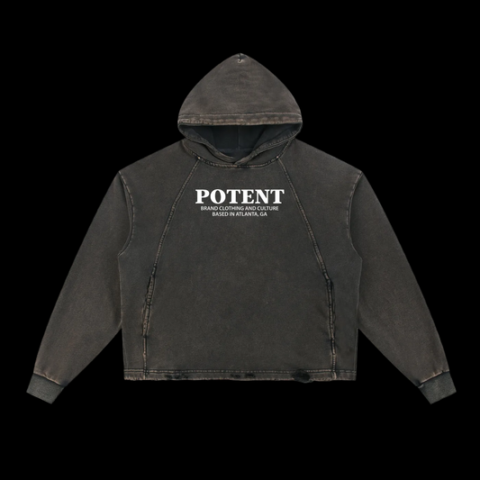 Vintage Washed Frayed-Hem Hoodie