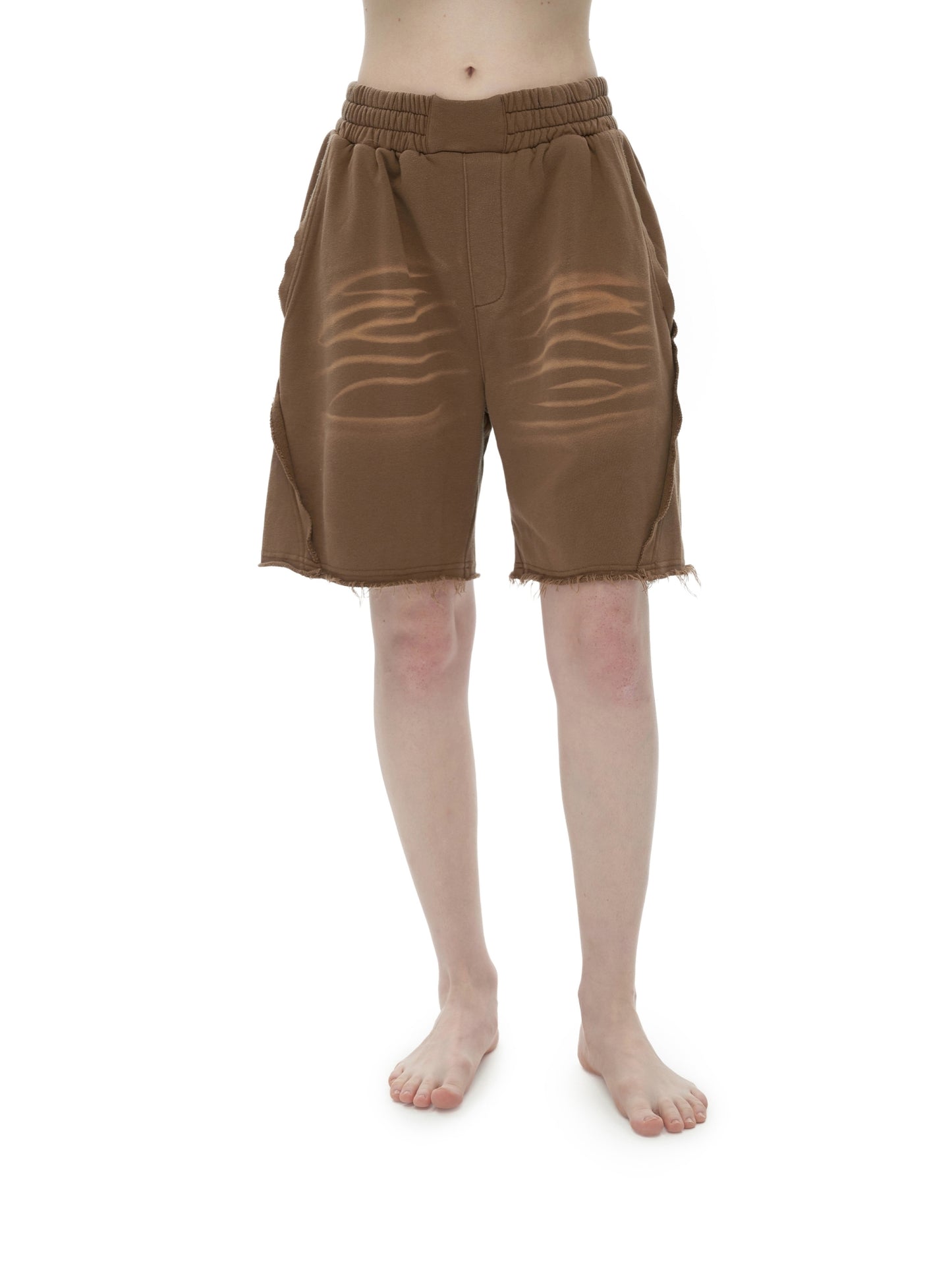 Heavyweight  Vintage Washed  Tiger Stripes Short Pants - 360 GSM