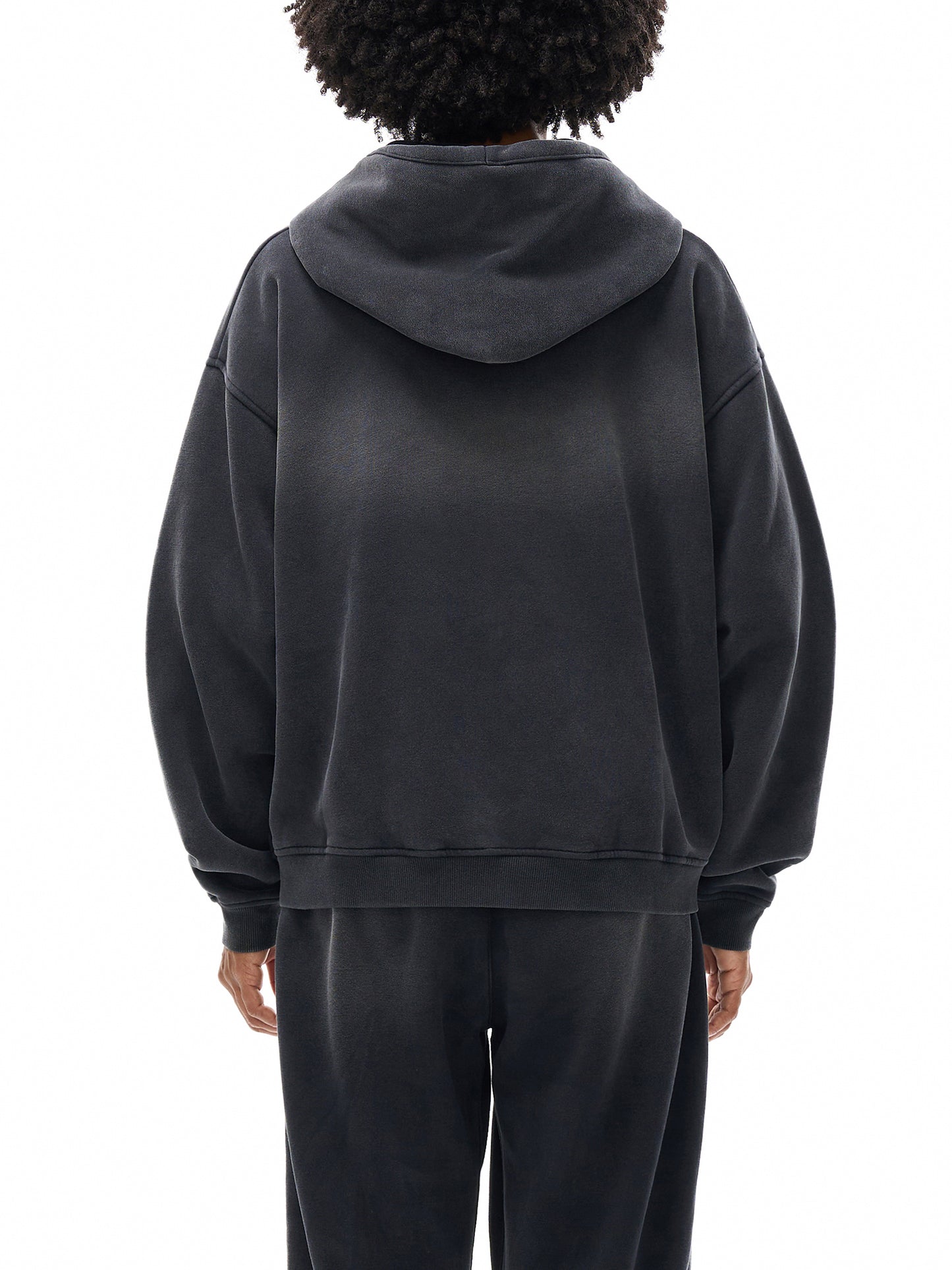 Sunfade Two-way Zipper Boxy Fleece Hoodie